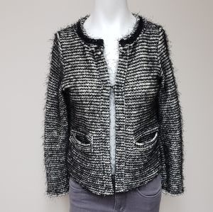 Rich & Royal xsmall black white luxury preppy cardigan